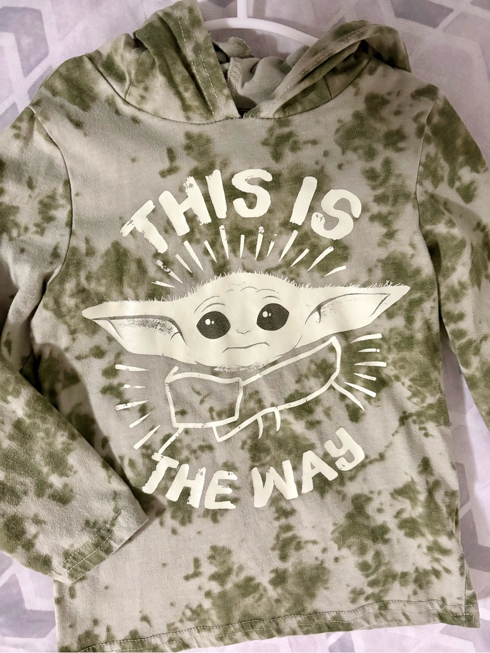 Star Wars Kids Olive Green Tie-Dye Grogu Hoodie